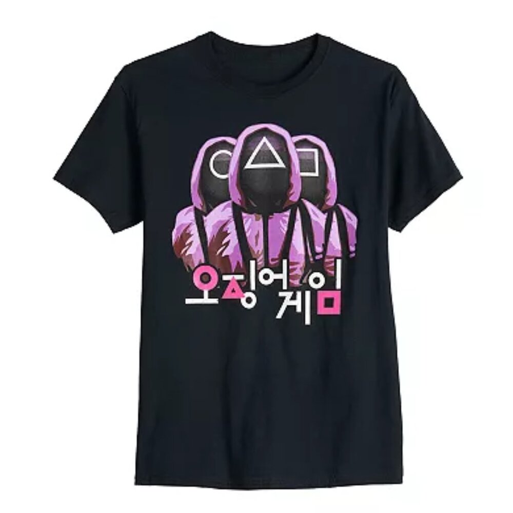 SQUID GAMES Black Squid Games Logo Tee, size S